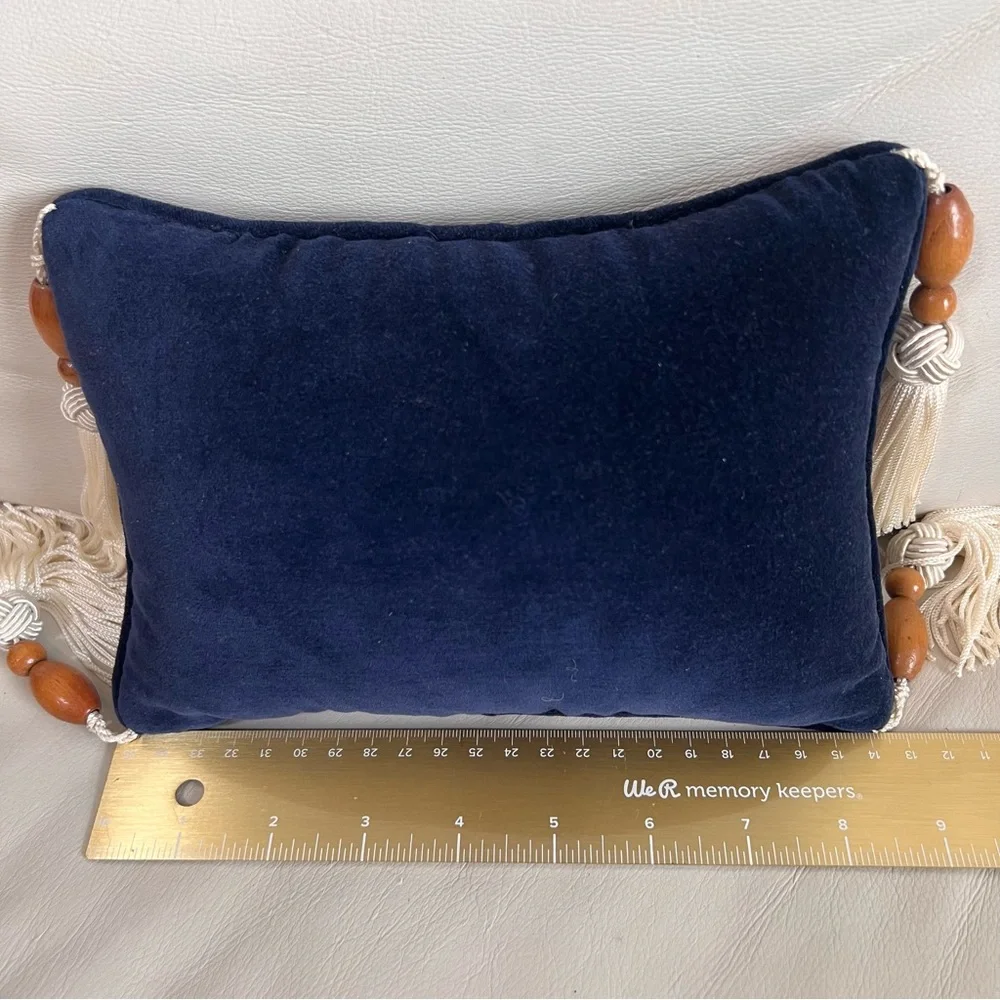 Happy Chanukah Needlepoint Decorative Pillow with Tassels